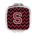 Carolines Treasures Letter S Chevron Garnet and Black Compact Mirror CJ1052-SSCM